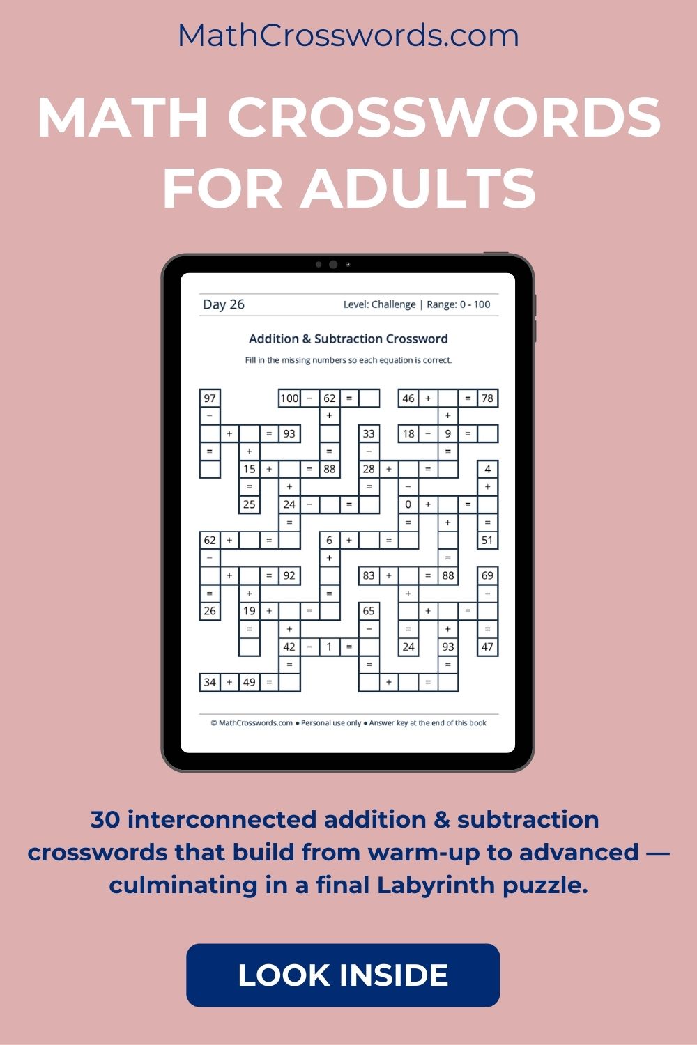 Printable Brain Power Workout for adults.