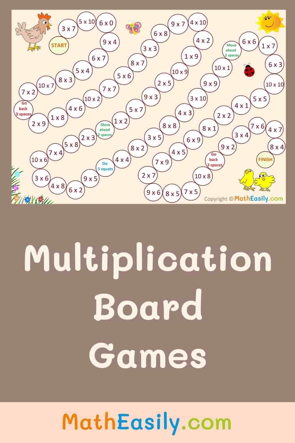 Free Multiplication Games Printable PDF