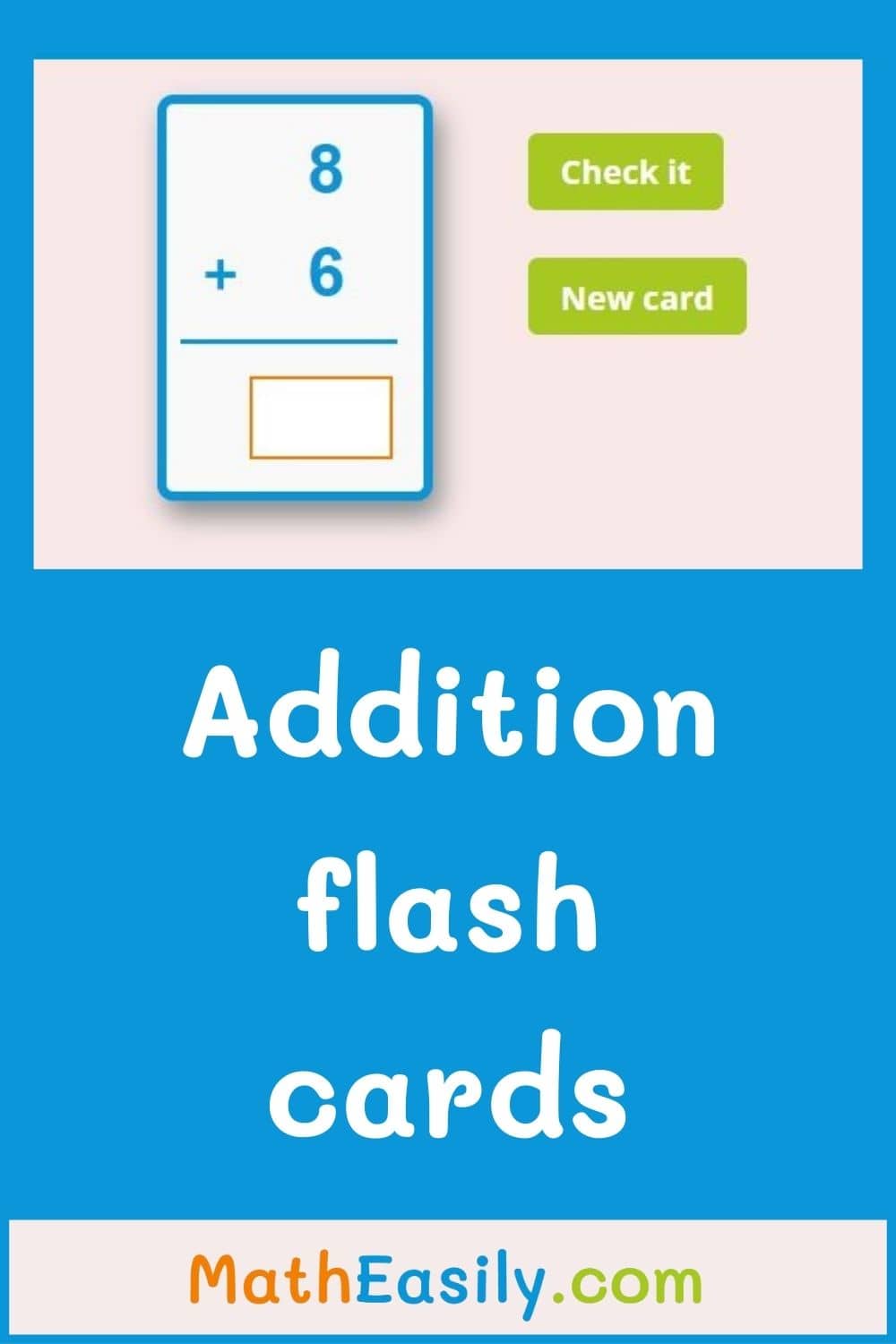 Addition Flash Cards ONLINE + Printable