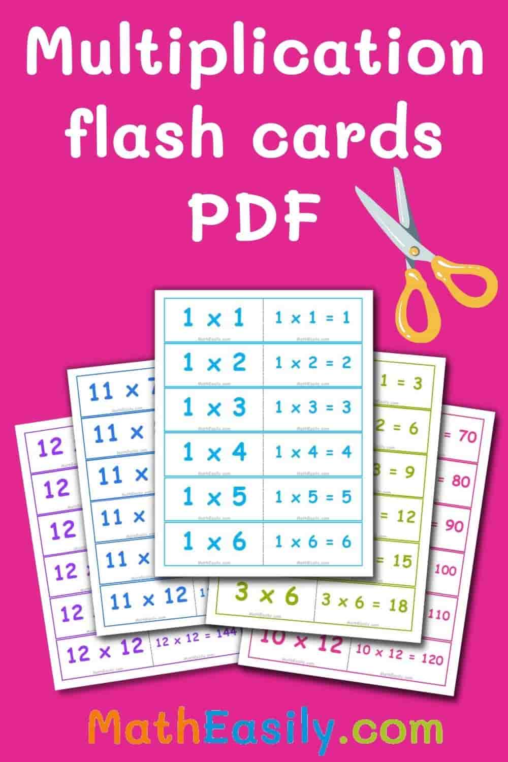 free printable math flashcards PDF.
