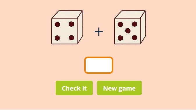 Addition dice game
