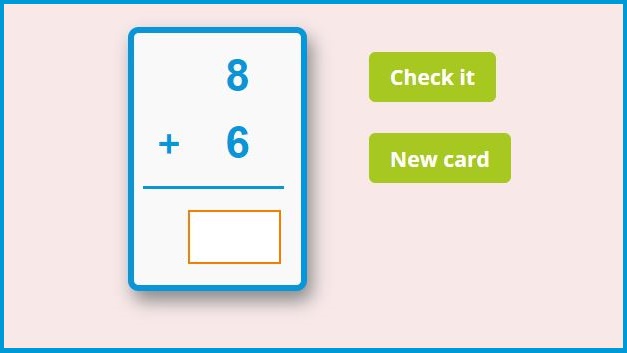 Addition and subtraction flash cards online