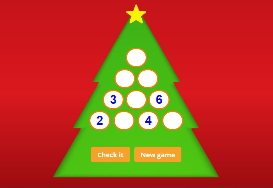christmas tree games online. christmas tree math puzzle.