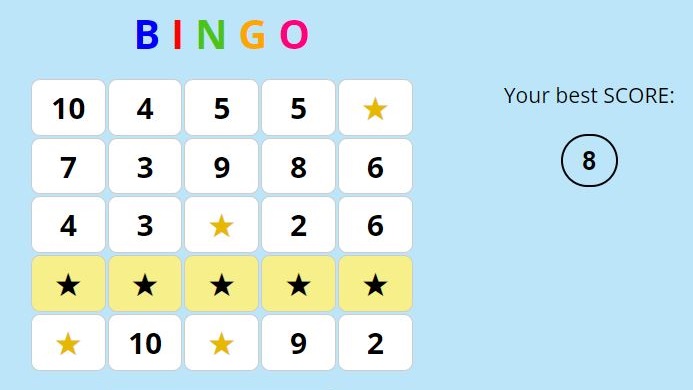 multiplication bingo with dice