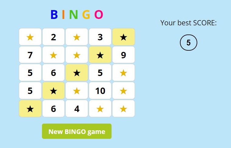 Math factor BINGO game online. factors and multiples BINGO game. Find the missing factor game BINGO.