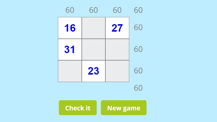  online Flash educational games - Magic Square