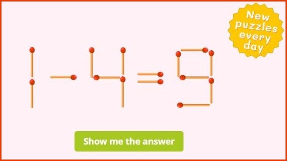 Math Matchstick Puzzles with Answers PDF + Online