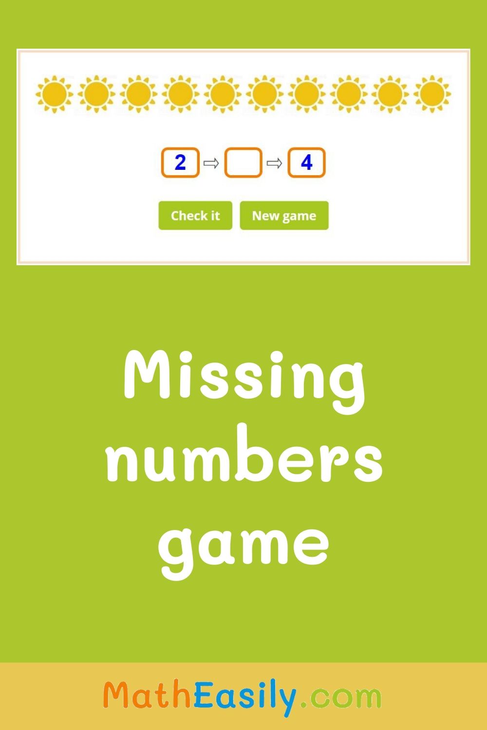 Missing number to 10. Find the missing number games for Kindergarten online. missing numbers for kindergarten. 
 Fill in the missing numbers 1-10.