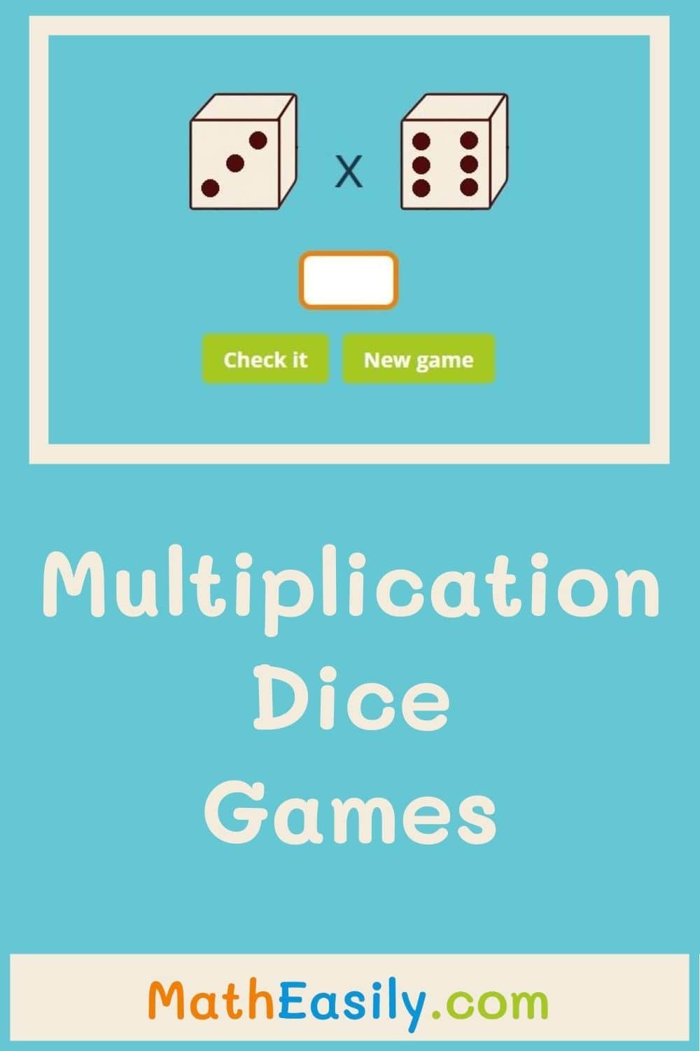 Multiplication dice games. Practice one digit multiplication with these multiplication games with a dice. Dice games multiplication.