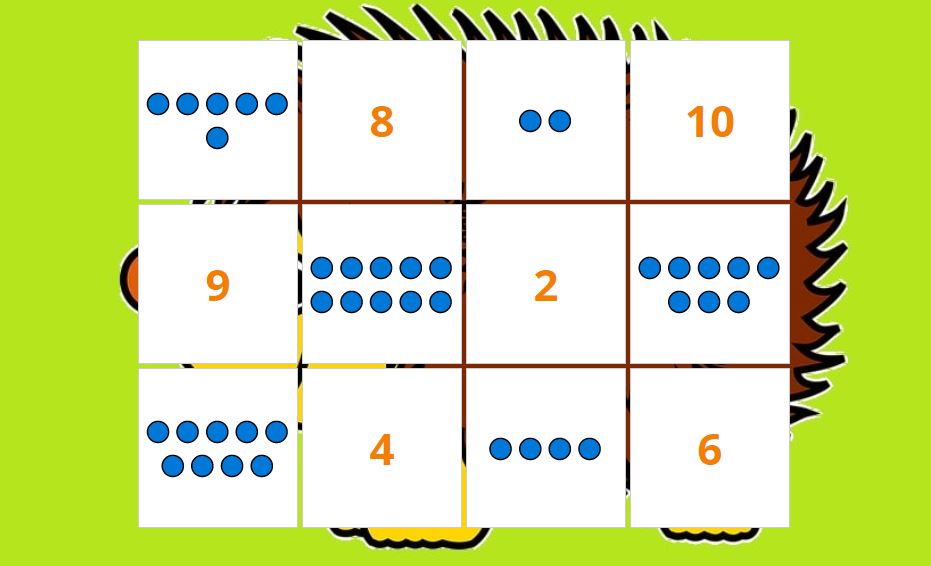 Numbers 7 and 8 puzzle game for kids / Printable number matching