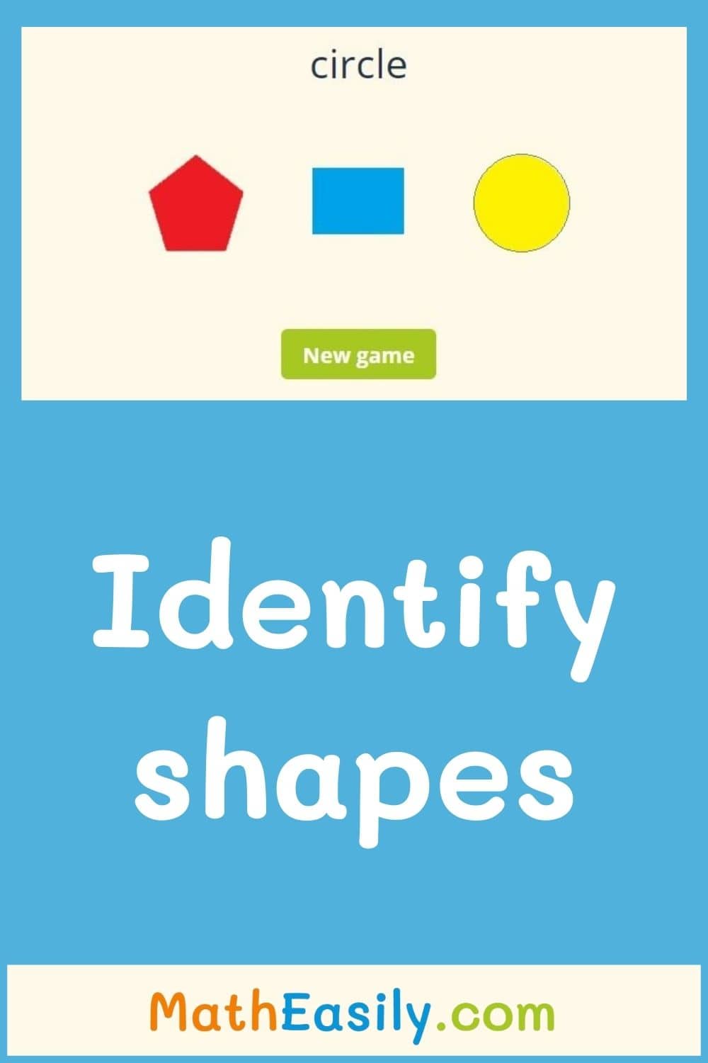 Recognize 2D Shapes Games Online FREE