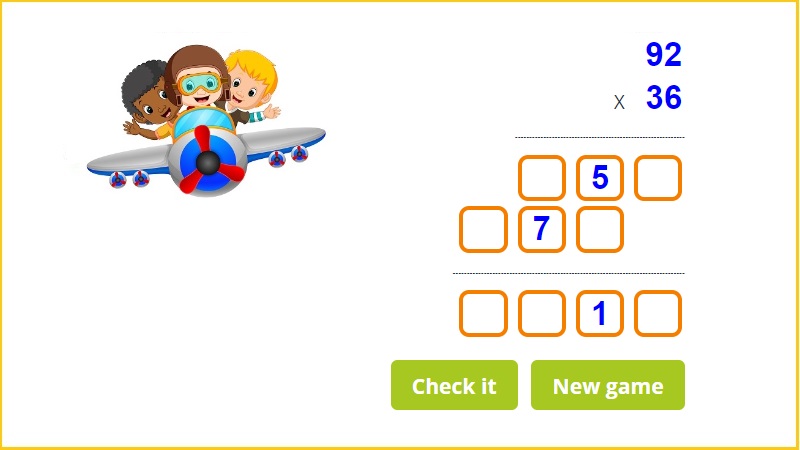 Two digit by two digit multiplication games