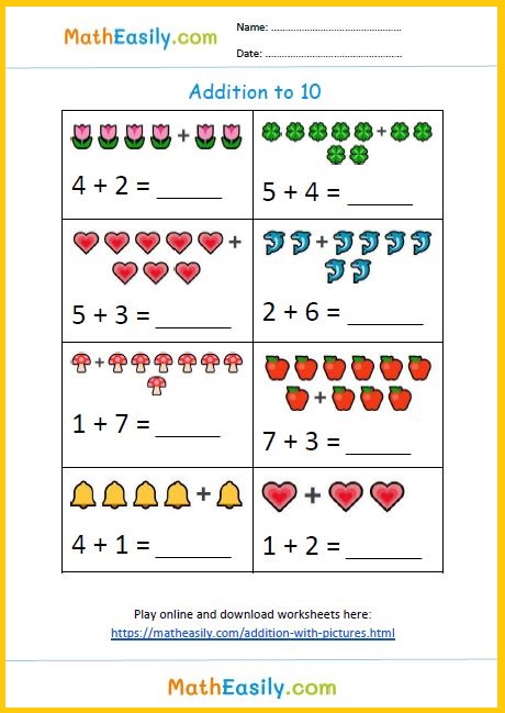 Printable Addition Worksheets PDF Free Download