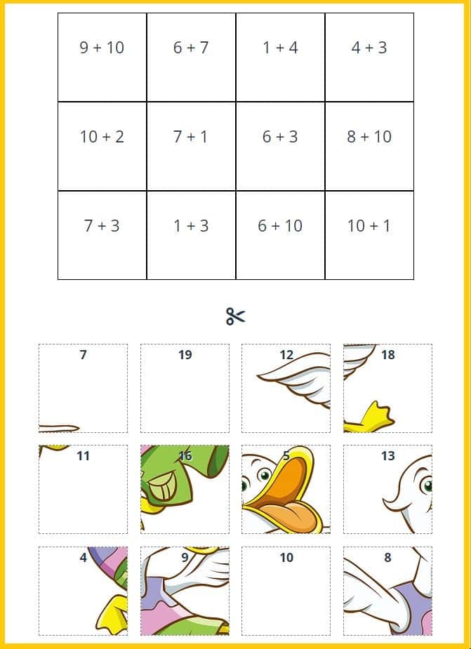 addition worksheets with pictures PDF