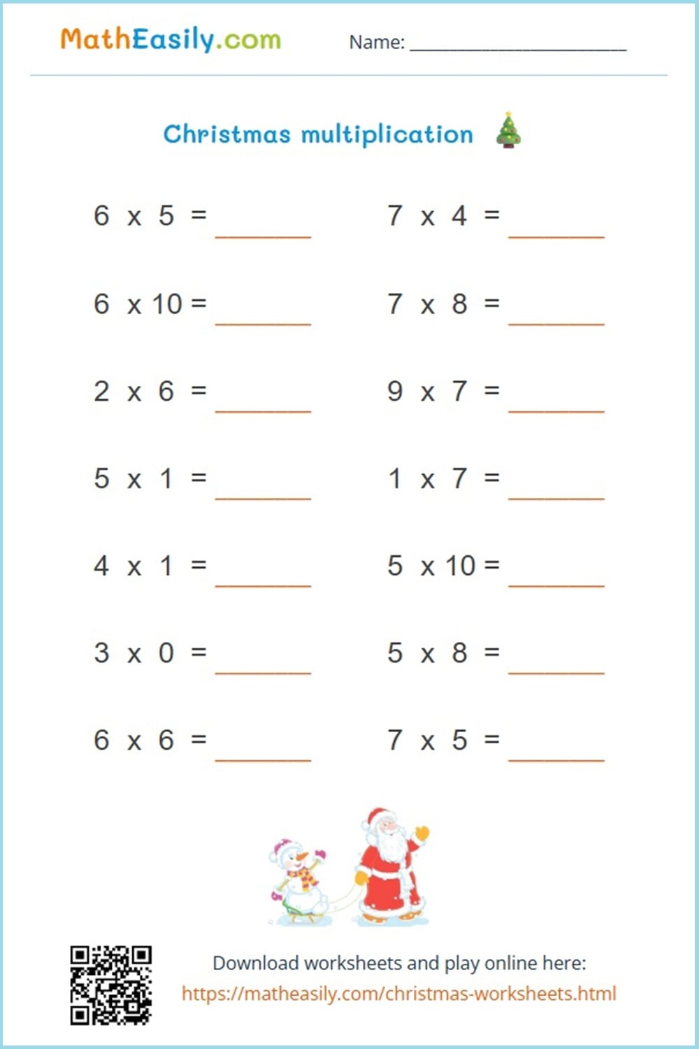 Christmas multiplication games printable Christmas multiplication worksheets. Free printable math Christmas worksheets Multiplication.