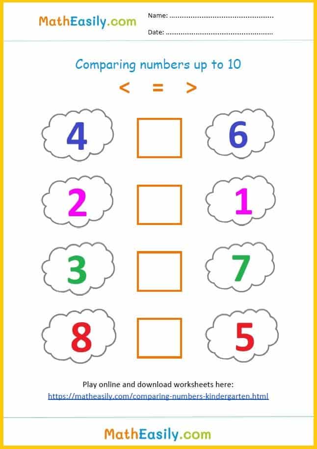 Printable maths worksheets kindergarten free