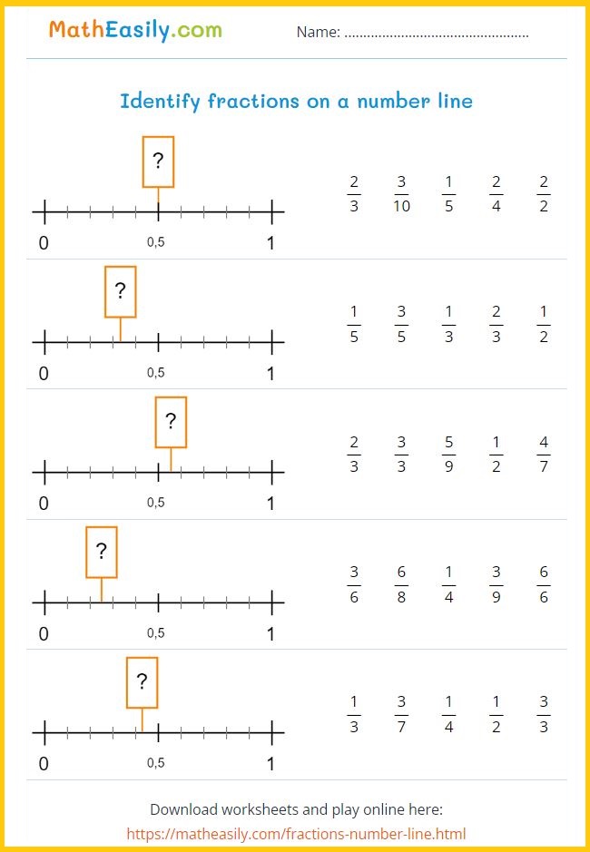 Fractions on a Number Line Games + Worksheets