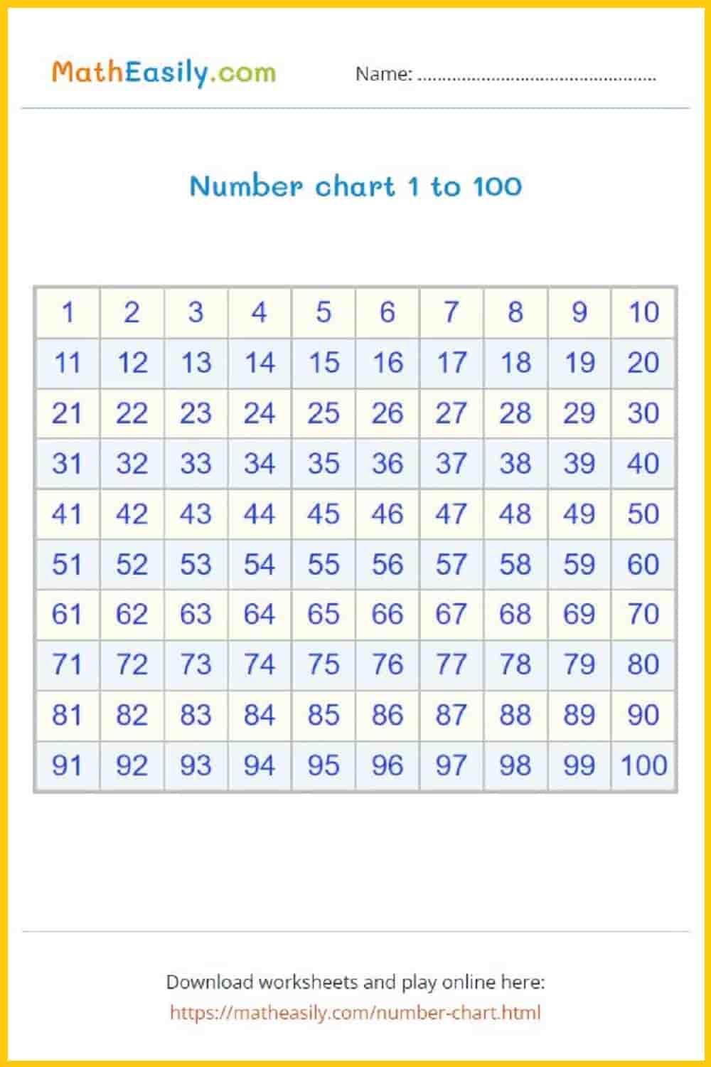 Abcya 100 Number Grid Chart