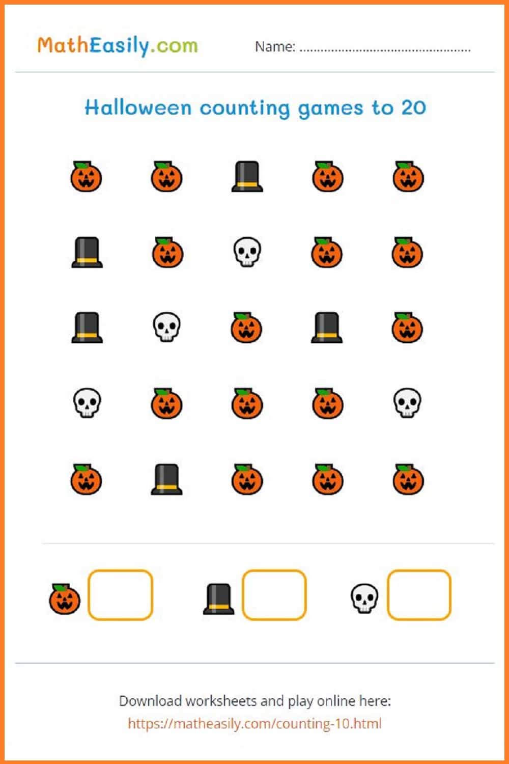 math halloween counting worksheets PDF. 
Free halloween math worksheets kindergarten. Free math Halloween worksheets for kids. Math worksheets for Halloween. 