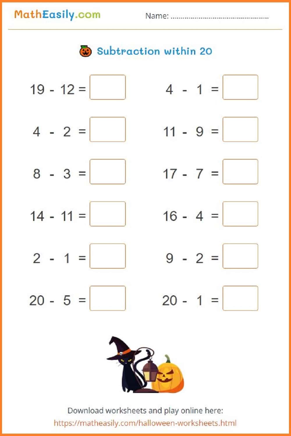 math halloween subtraction worksheets PDF. 
Free printable math Halloween worksheets PDF free download. Free halloween math worksheets kindergarten.