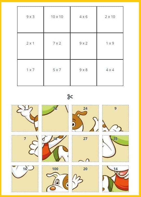 free multiplication games printable pdf