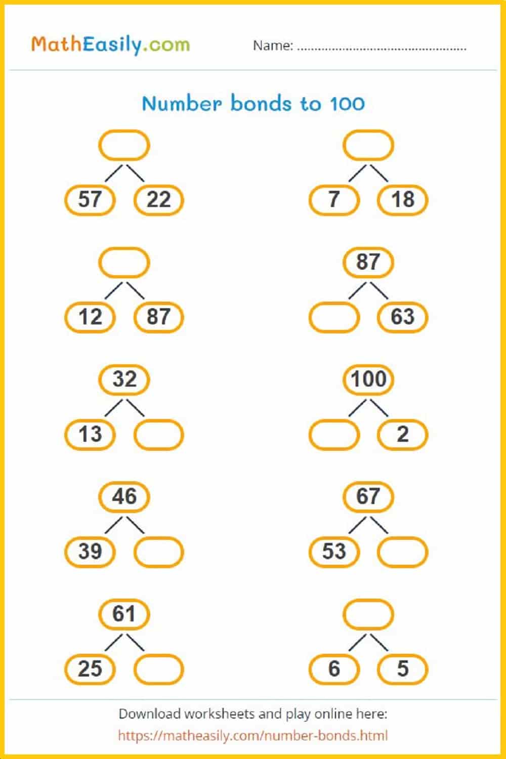 1st grade math worksheets with answers