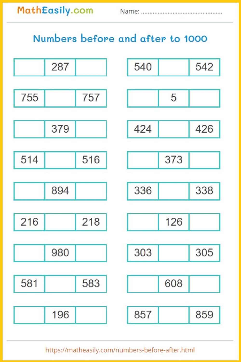 numbers before and after to 1000 worksheets, Number before and after number worksheets. numbers from 1 to 1000 worksheets.
 before and after number worksheets for 2nd grade. before and after worksheets. numbers to 1000 worksheets.